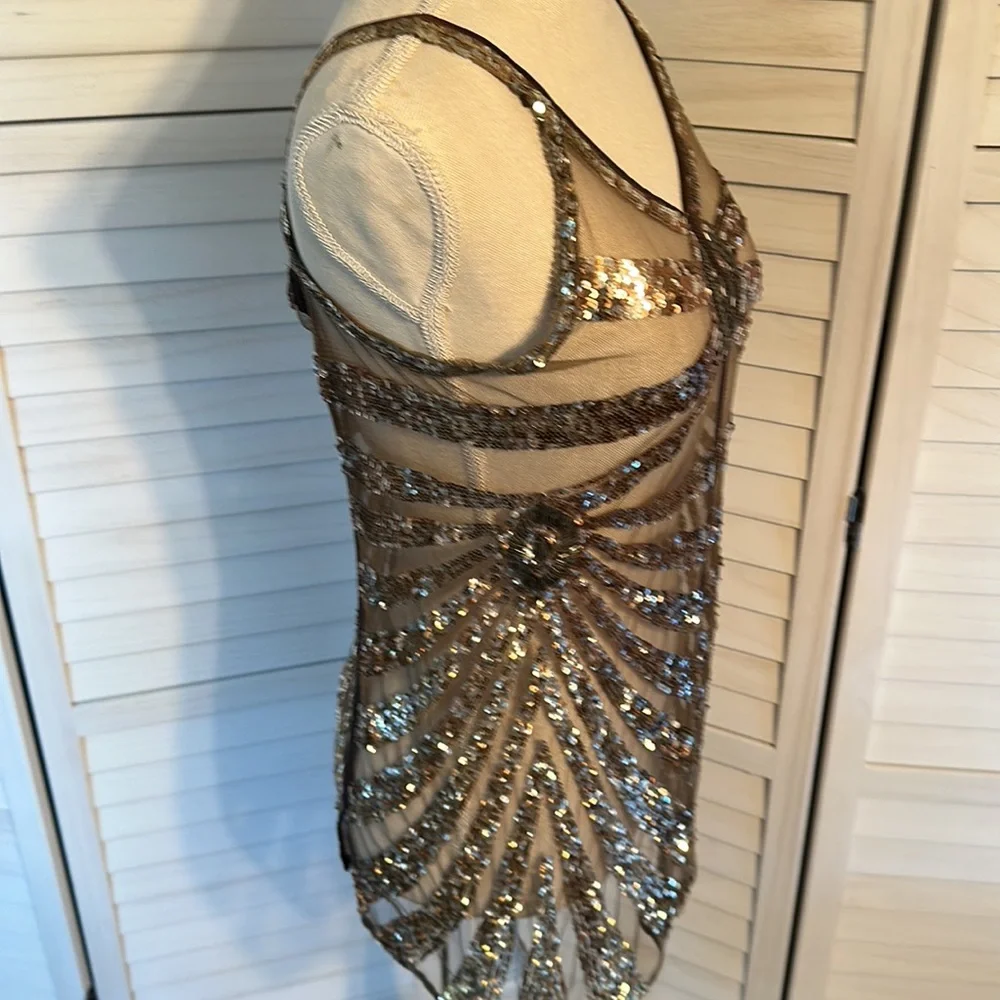 Sony Wardrobe Department Daring Sexy Sequin Mini Dress or Glam Swim Coverup - Picture 3 of 16